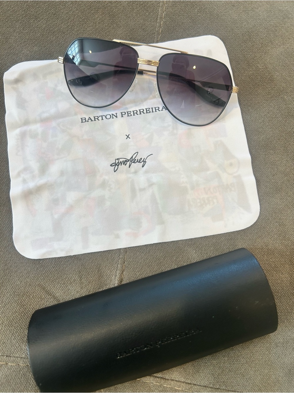 Barton Perreira Men’s Gold Aviator Sunglasses - Gradient Smoke Lenses